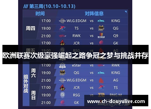 欧洲联赛次级豪强崛起之路争冠之梦与挑战并存